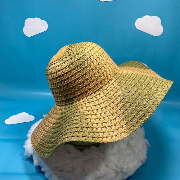 Leather Heart Applique Paper Straw Tie Dyed Sun Hat - Picture 2 of 10